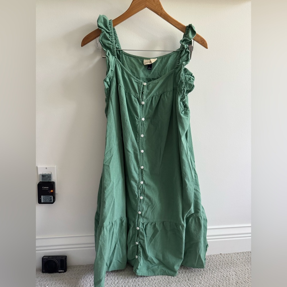 Universal Thread Green Button-Front Midi Dress